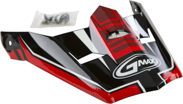 GMAX - VISOR W/SCREWS UNCLE MX-46Y BLACK/RED YS-YL - Image 1