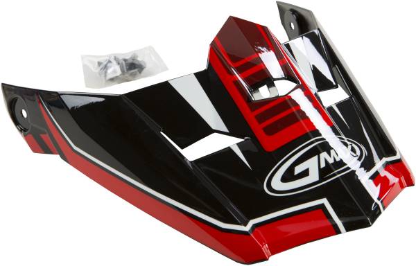 GMAX - VISOR W/SCREWS UNCLE MX-46 BLACK/RED XS-SM - Image 1