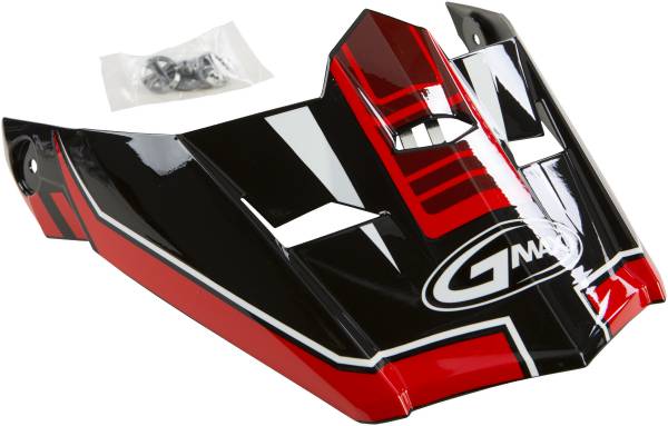 GMAX - VISOR W/SCREWS UNCLE MX-46 BLACK/RED MD-2X - Image 1