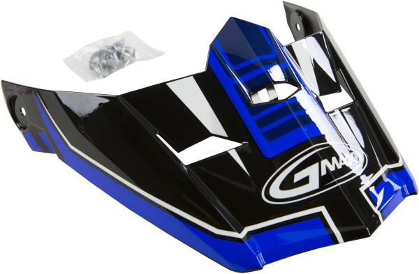 GMAX - VISOR W/SCREWS UNCLE MX-46 BLACK/BLUE XS-SM - Image 1