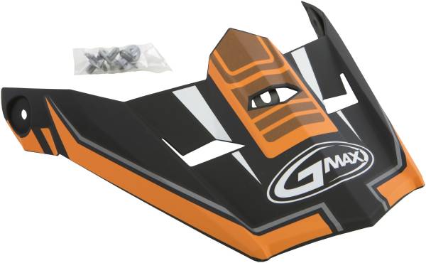 GMAX - VISOR W/SCREWS UNCLE MX-46Y MATTE BLACK/ORANGE YS-YL - Image 1