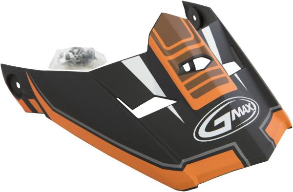 GMAX - VISOR W/SCREWS UNCLE MX-46 MATTE BLACK/ORANGE XS-SM - Image 1