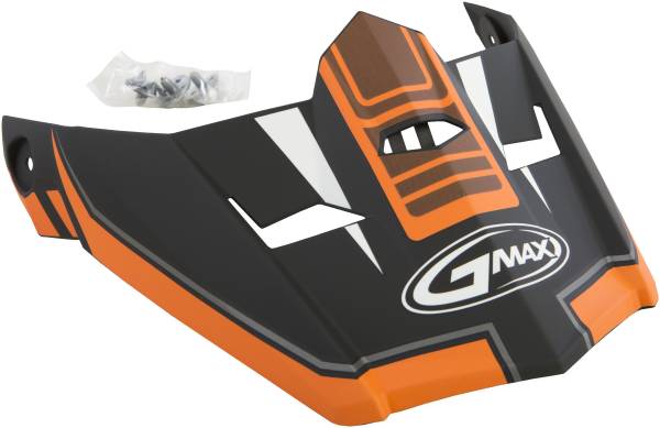 GMAX - VISOR W/SCREWS UNCLE MX-46 MATTE BLACK/ORANGE MD-2X - Image 1