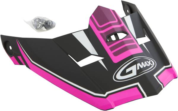 GMAX - VISOR W/SCREWS UNCLE MX-46 MATTE BLACK/PINK XS-SM - Image 1