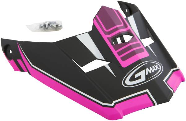 GMAX - VISOR W/SCREWS UNCLE MX-46 MATTE BLACK/PINK MD-2X - Image 1