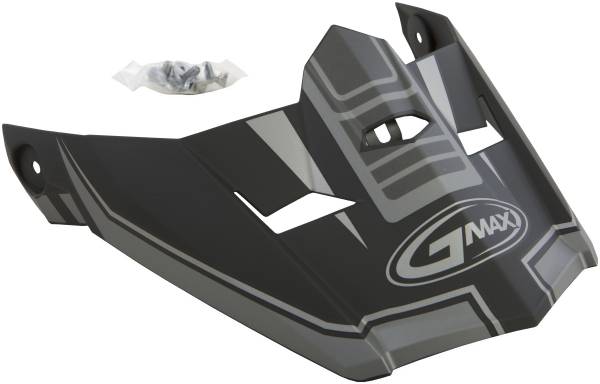 GMAX - VISOR W/SCREWS UNCLE MX-46 MATTE BLACK/SILVER XS-SM - Image 1