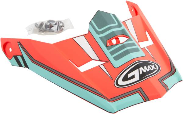 GMAX - VISOR W/SCREWS UNCLE MX-46Y MATTE ORANGE/TEAL YS-YL - Image 1