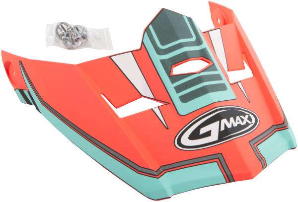 GMAX - VISOR W/SCREWS UNCLE MX-46 MATTE ORANGE/TEAL XS-SM - Image 1