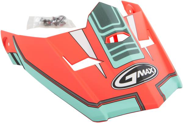 GMAX - VISOR W/SCREWS UNCLE MX-46 MATTE ORANGE/TEAL MD-2X - Image 1