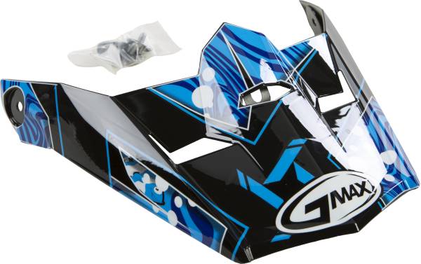 GMAX - VISOR W/SCREWS HOOPER MX-46Y BLACK/BLUE YS-YL - Image 1