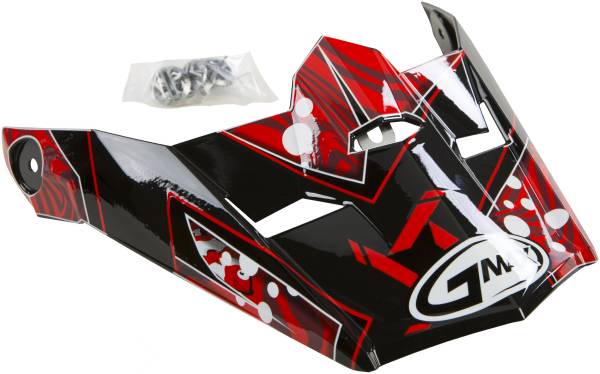 GMAX - VISOR W/SCREWS HOOPER MX-46Y BLACK/RED YS-YL - Image 1