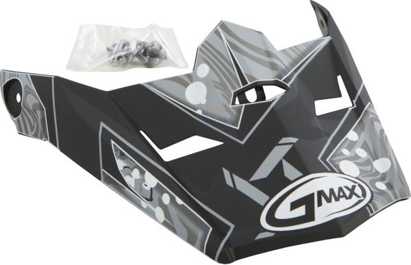 GMAX - VISOR W/SCREWS HOOPER MX-46Y MATTE BLACK/DARK SILVER YS-YL - Image 1