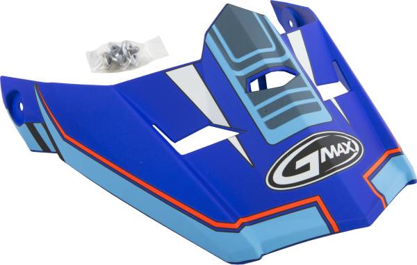 GMAX - VISOR W/SCREWS UNCLE MX-46 MATTE BLUE/HI-VIS RED MD-2X - Image 1