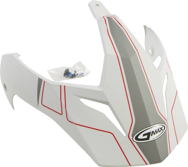 GMAX - VISOR W/SCREWS EXPEDITION MATTE WHITE/RED GM-11 - Image 1