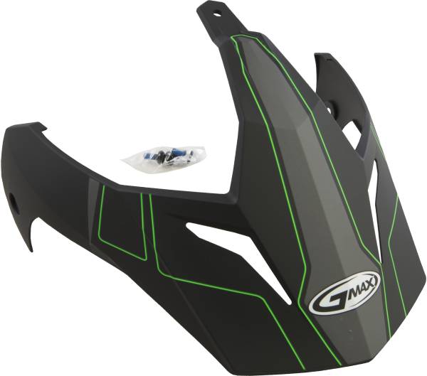 GMAX - VISOR W/SCREWS EXPEDITION MATTE BLACK/HI-VIS GREEN GM-11 - Image 1