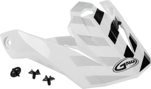 GMAX - VISOR W/SCREWS FAME MX-86 WHITE/SILVER/GREY - Image 1