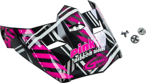 GMAX - VISOR W/SCREWS M-XL MX-46 PINK RIBBON RIDERS PLAID BLACK/PINK - Image 1