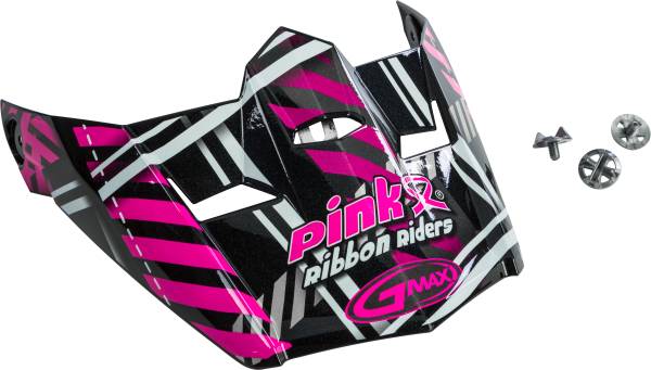 GMAX - VISOR W/SCREWS XS-S MX-46 PINK RIBBON RIDERS PLAID BLACK/PINK - Image 1