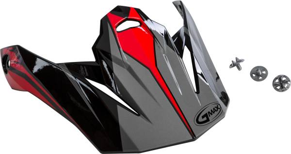 GMAX - VISOR W/SCREWS REVOKE MX-86 BLACK/RED - Image 1