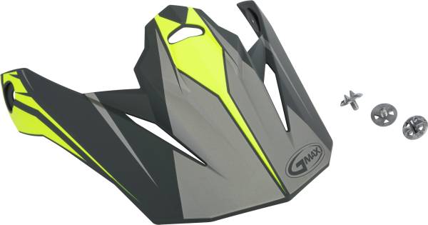 GMAX - VISOR W/SCREWS REVOKE MX-86 MATTE GREY/HI-VIS YELLOW - Image 1