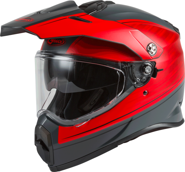 GMAX - AT-21 ADVENTURE RALEY HELMET MATTE GREY/RED 2X - Image 1