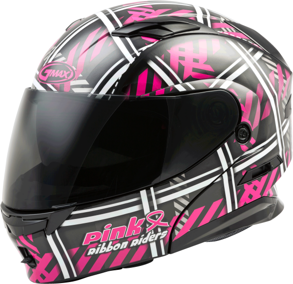 GMAX - MD-01 PINK RIBBON RIDERS HELMET BLACK/PINK LG - Image 1