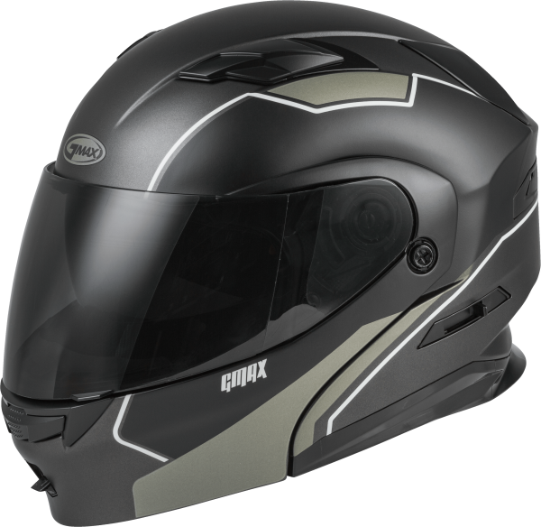 GMAX - MD-01 MODULAR EXPLOIT HELMET MATTE BLACK/SILVER 2X - Image 1