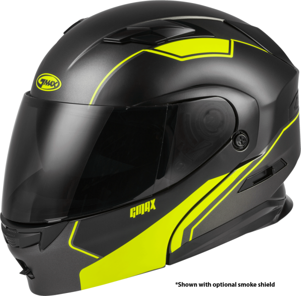 GMAX - MD-01 MODULAR EXPLOIT HELMET MATTE BLACK/HI-VIS 2X - Image 1