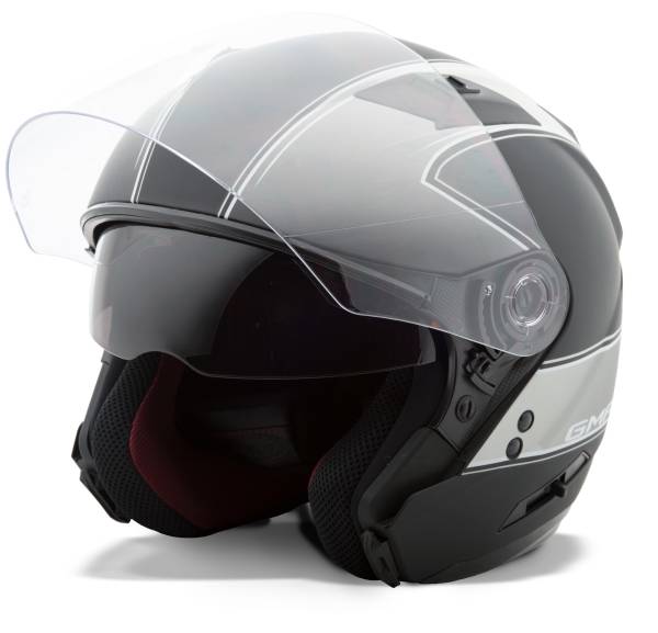 GMAX - OF-77 OPEN-FACE CLASSIC HELMET MATTE BLACK/DARK SILVER 2X - Image 1