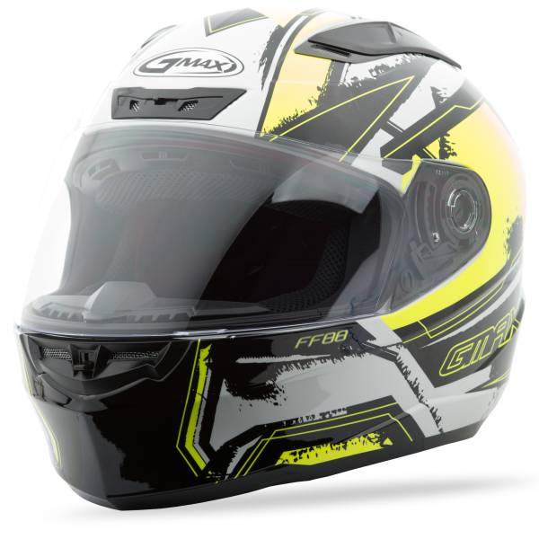 GMAX - FF-88 FULL-FACE X-STAR HELMET WHITE/HI-VIS YELLOW XS - Image 1