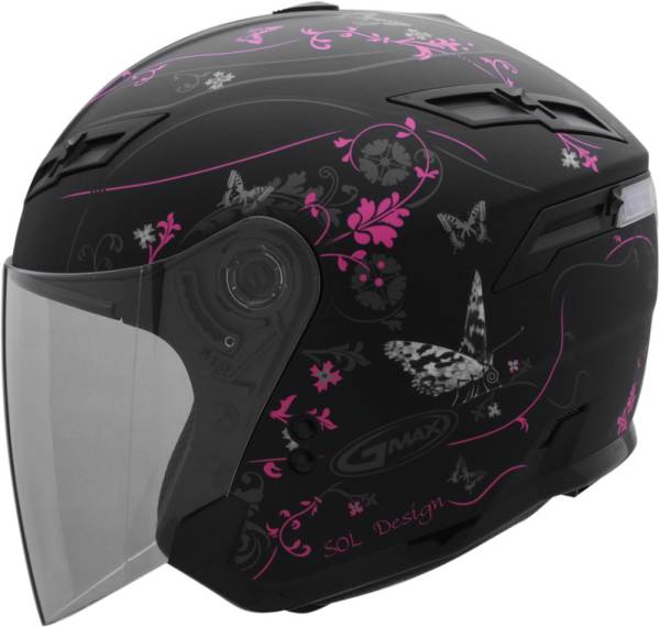 GMAX - GM-67 OPEN FACE HELMET PINK BUTTERFLY XS - Image 1