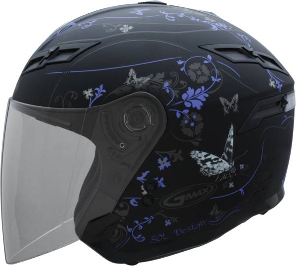 GMAX - GM-67 OPEN FACE HELMET PURPLE BUTTERFLY L - Image 1