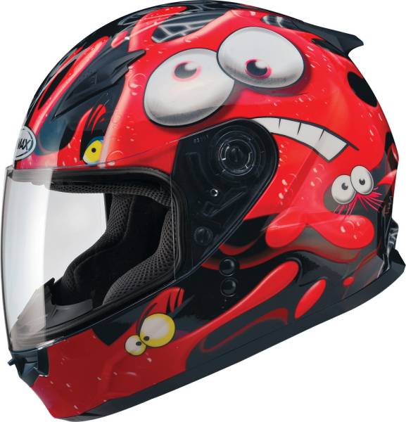 GMAX - GM-49Y FULL FACE HELMET SLIMED BLACK/RED YL - Image 1