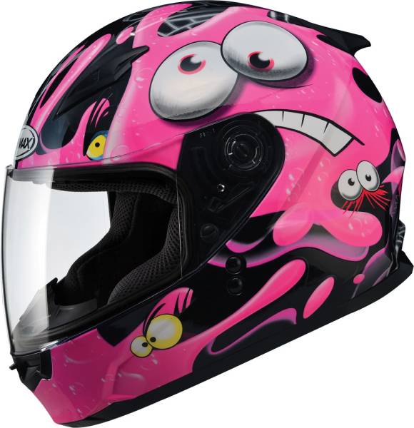 GMAX - GM-49Y FULL FACE HELMET SLIMED BLACK/PINK YL - Image 1