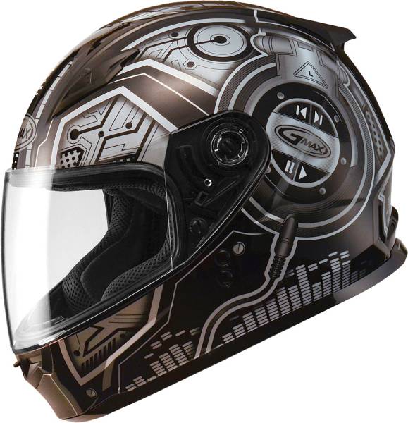 GMAX - GM-49Y FULL FACE HELMET DJ BLACK/SILVER YL - Image 1