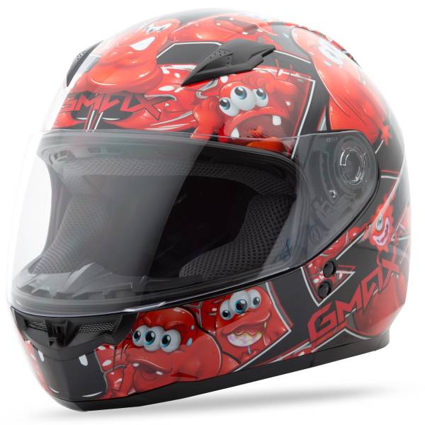 GMAX - GM-49Y FULL FACE HELMET ATTACK BLACK/RED YL - Image 1