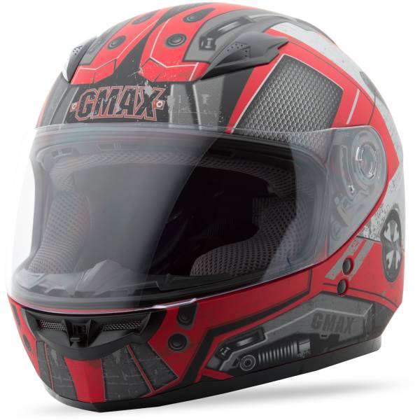 GMAX - YOUTH GM-49Y FULL-FACE TROOPER HELMET MATTE RED/DARK SIL YL - Image 1