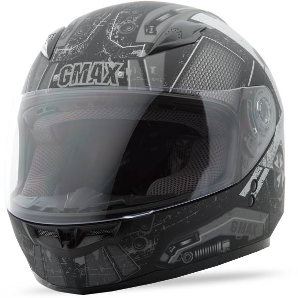 GMAX - YOUTH GM-49Y FULL-FACE TROOPER HELMET MATTE BLK/WHT/SILVER YL - Image 1