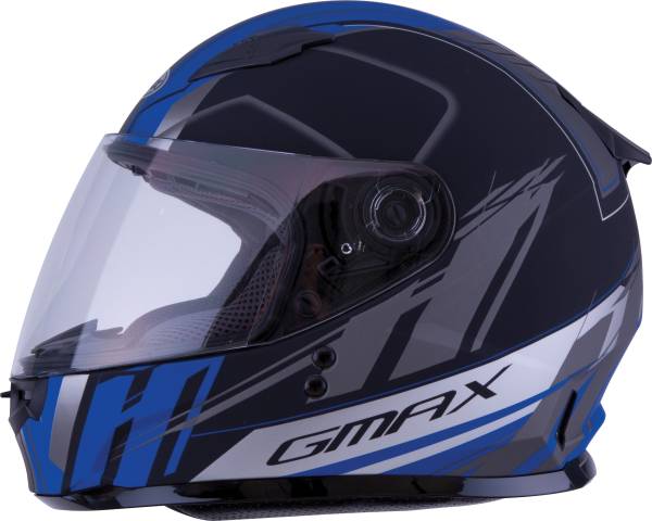 GMAX - YOUTH GM-49Y FULL-FACE ROGUE HELMET MATTE BLACK/BLUE YL - Image 1