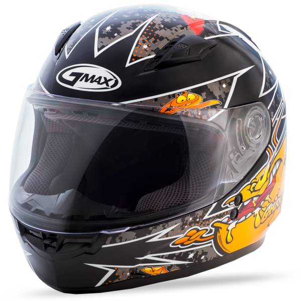 GMAX - YOUTH GM-49Y FULL-FACE ALIEN HELMET BLACK/ORANGE YL - Image 1