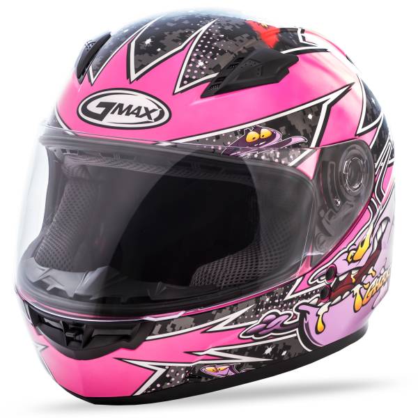 GMAX - YOUTH GM-49Y FULL-FACE ALIEN HELMET PINK/PURPLE YL - Image 1