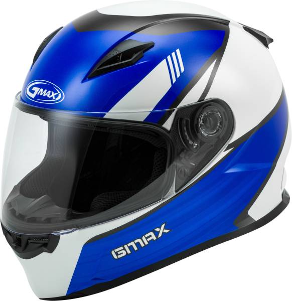 GMAX - YOUTH GM-49Y FULL-FACE DEFLECT HELMET WHITE/BLUE YL - Image 1