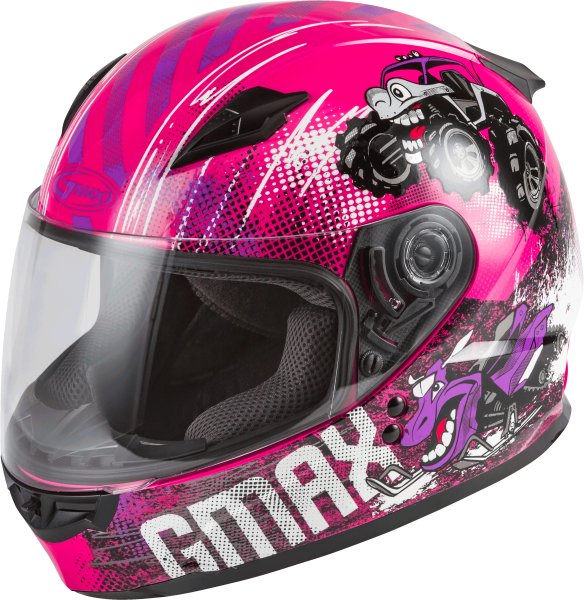 GMAX - YOUTH GM-49Y BEASTS FULL-FACE HELMET PINK/PURPLE/GREY YL - Image 1