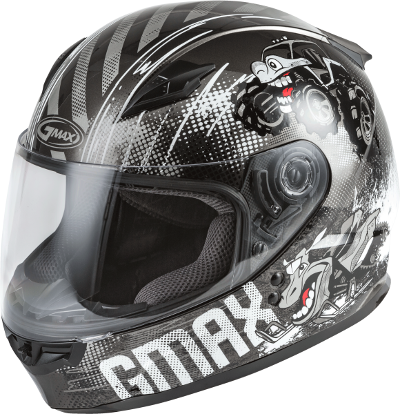 GMAX - YOUTH GM-49Y BEASTS FULL-FACE HELMET DARK SILVER/BLACK YL - Image 1