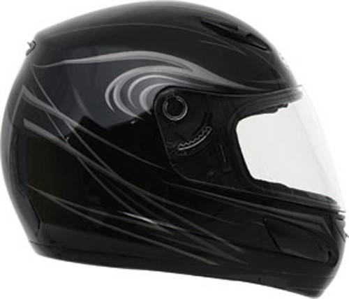 GMAX - GM-48 FULL FACE DERK GLOSS BLACK/SILVER XS - Image 1