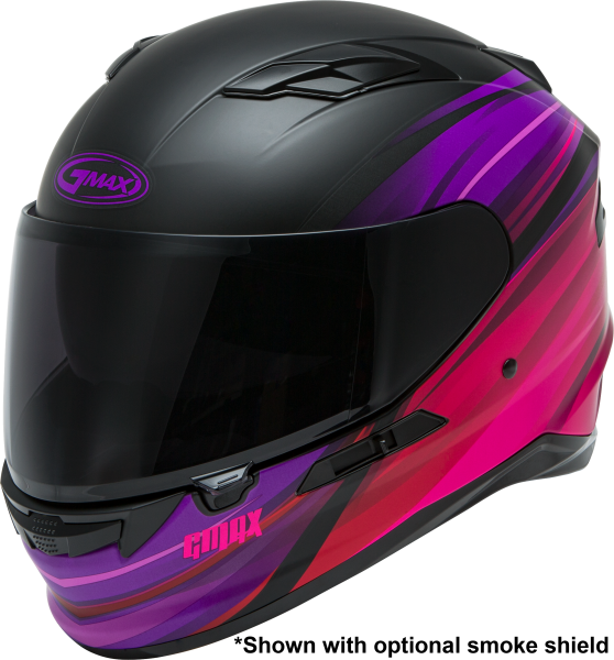 GMAX - FF-98 FULL-FACE OSMOSIS HELMET MATTE BLACK/PUR/RED LG - Image 1