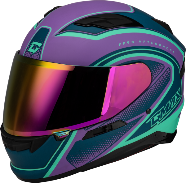 GMAX - FF-98 AFTERSHOCK HELMET MATTE PURPLE/BLUE LG - Image 1