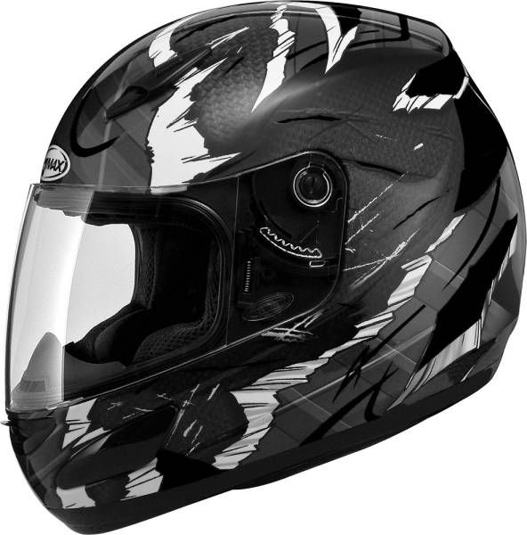 GMAX - GM48 F/F SHATTERED HELMET BLACK/WHITE XS - Image 1