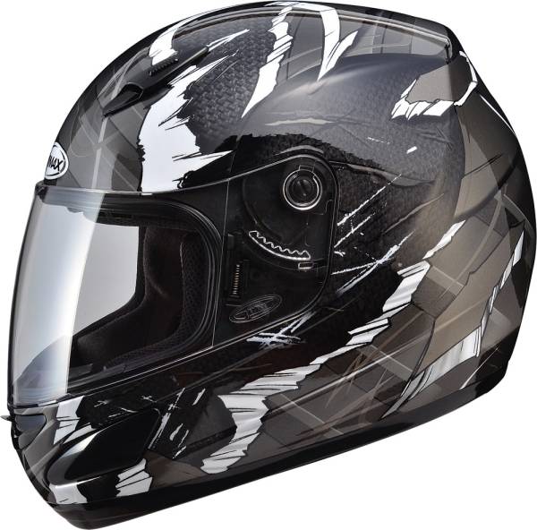 GMAX - GM48 F/F SHATTERED HELMET DARK SILVER/BLACK XS - Image 1