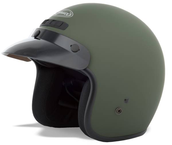 GMAX - GM-2 OPEN-FACE HELMET MATTE GREEN LG - Image 1